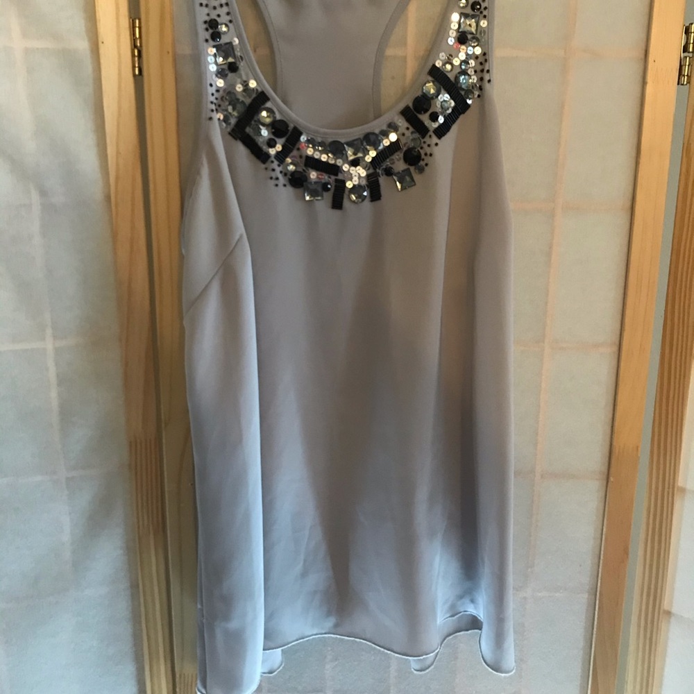 Jeweled tank blouse